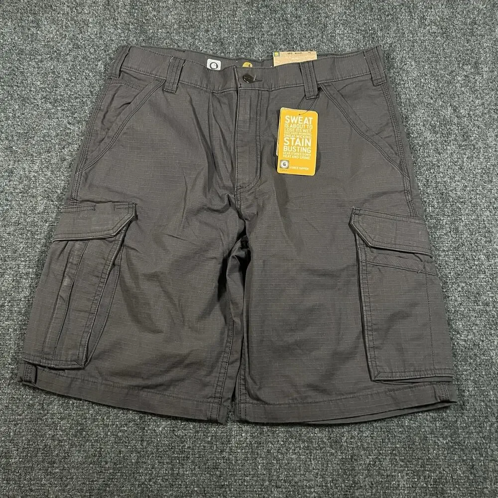 NEW Carhartt Relaxed Fit Force Tappen Cargo Shorts Men's 34 Utility Gray Cotton
